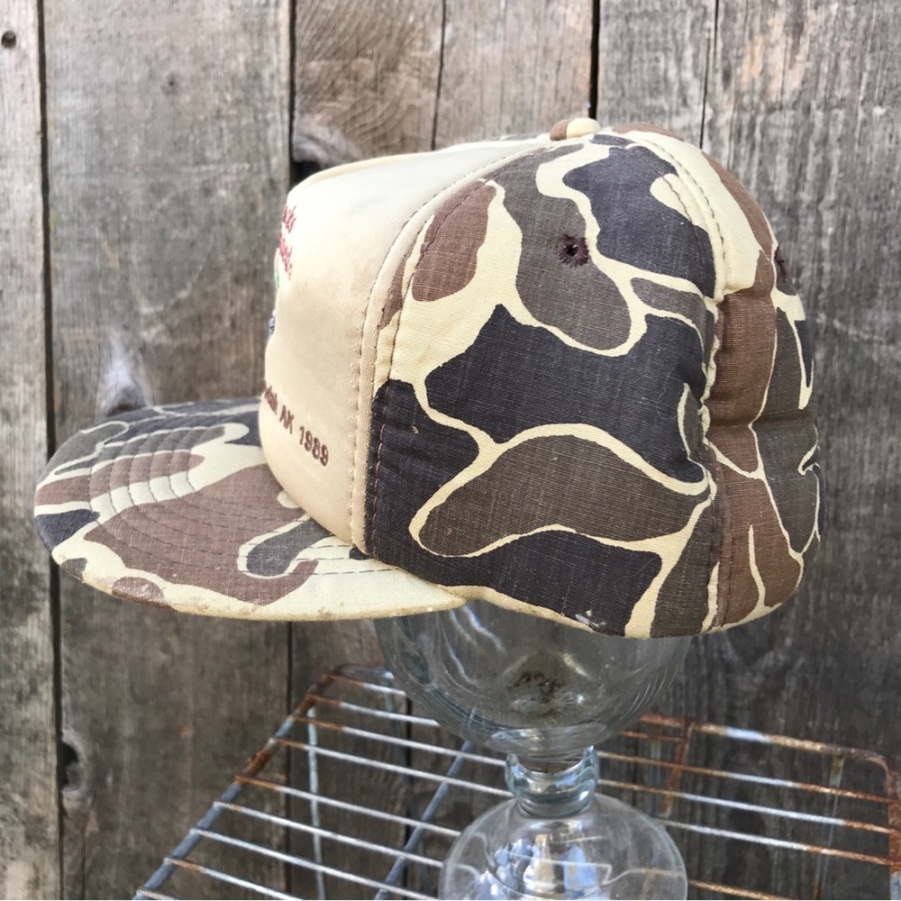 SOLD! Vintage 1989 Ducks Unlimited Adak AK Duck Camo Padded Snapback Trucker Hat - Picture 7 of 9
